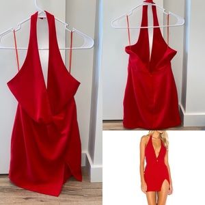 Superdown Red Mini Halter Dress